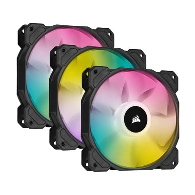 3X Corsair iCUE SP120 RGB ELITE 120-mm-PWM-Leistungslüfter für Desktop