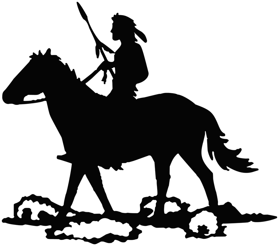 Indian on Horse Native American Vinyl Decal Your Color Choice Sticker - Image 1 of 1
