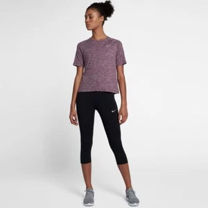 Nike Dry Damen $ 50 Element Lauf Tank Kurzarm Tennis Oberteil Training Fitnessstudio - Bild 1 von 9