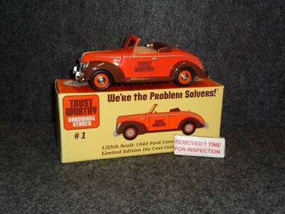 TRUSTWORTHY HARDWARE 1940 FORD CONVERTIBLE LIBERTY CLASSICS DIECAST CAR COINBANK - Image 1 of 4