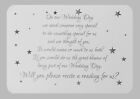 Will you Recite a reading at our Wedding request card + envelope - star design