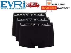 HUGO BOSS MENS BOXERS TRUNKS 3 PACK BLACK/ BLACK/ BLACK 3IN ONE PK Size=S toXXL - Picture 1 of 4