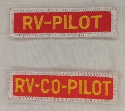 Vtg RV Pilot CoPilot Jacket Patch Recreational Vehicle Motorhome Sew On Camping - Image 1 of 4