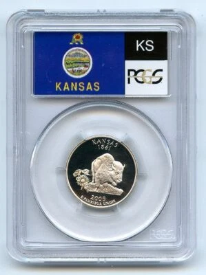 2005 S 25C Silver Kansas Quarter PCGS PR70DCAM - Image 1 of 2