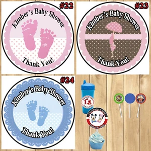 Baby Shower Stickers1 sheet Round Stickers Personalized - Picture 1 of 7