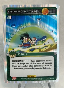 DBZ Dragon Ball Z TCG Panini Heroes & Villains C51 Saiyan Protection Drill Foil - Picture 1 of 6