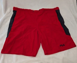 FILA Red & Blue Retro Swim Shorts With Pockets Men's Size XL - Picture 1 of 10