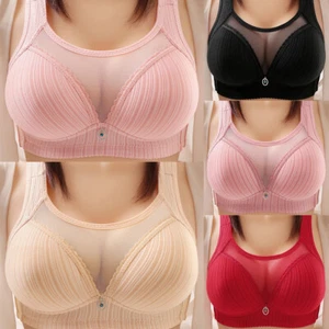 US Ladies Plus Size Bra Classic Non-wired Bras Non Padded Full Cup Firm Lingerie - Picture 1 of 18