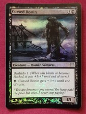 Magic The Gathering CHAMPIONS OF KAMIGAWA FOIL CURSED RONIN black card MTG