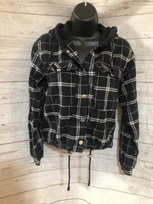 Женская куртка Divided by H&M на пуговицах спереди с капюшоном черная размер 2 - Изображение 1 из 4