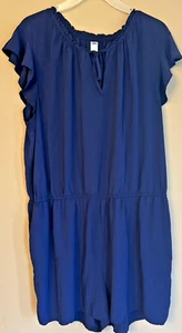 Old Navy Size XXL Womens Solid Navy Blue romper Cap Sleeves Rayon Comfy - Picture 1 of 6