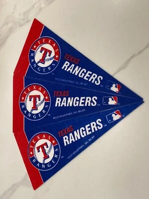 Lote 3- Texas Rangers Logo MLB Rico Mini Banderín 9"x4” Fieltro Banner Hecho en EE. UU. Nuevo Foto 1 de 3
