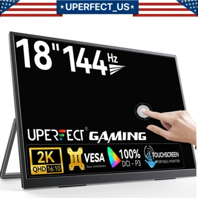 Touch Portable Monitor, UPERFECT 18" 2K 1600P IPS 100% DCI-P3 100% sRGB Display - Image 1 of 4