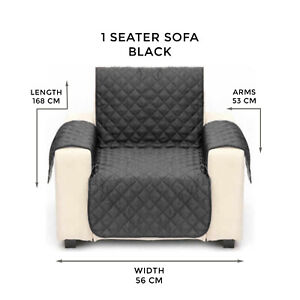 Black One Seat Couch Home Sofa Quilted Cover Pet Protector Sofa Throw Sheet