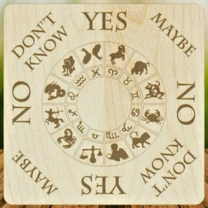 LARGE 8" ZODIAC Pendulum Board HANDMADE with Pentacle for Wicca, Witch & Pagan - Picture 1 of 3