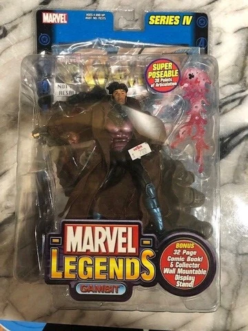 VINTAGE 2003 TOY BIZ 6" MARVEL LEGENDS SERIES 4 GAMBIT FIGURE in Package Cover
