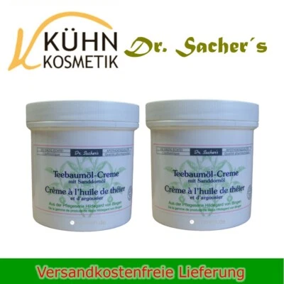 Dr. Sachers Teebaum Öl Creme 2 x 250ml mit Sanddorn Öl Haut Pflege Creme Salbe