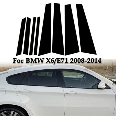 For BMW X6/E71 2008-2014 2013 Glossy Black Pillar Posts Door Window Trim Cover Foto 1 de 4
