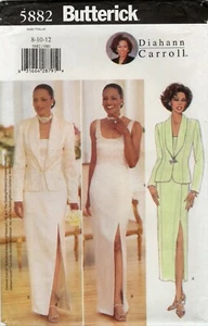 Butterick 5882 Fitted Scoop-Neck Blouse w Thigh Slit & Jacket Sz 8-12 UC Pattern - Picture 1 of 4