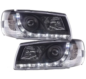 LED TAGFAHRLICHT-OPTIK SCHEINWERFER FÜR VW T4 96-03 MULTIVAN CARAVELLE SCHWARZ - Bild 1 von 5