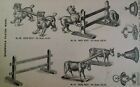 Table Rest Call Bell Antique 1881 Catalog Page Clapp Chicago Rare VHTF Dog Cat 