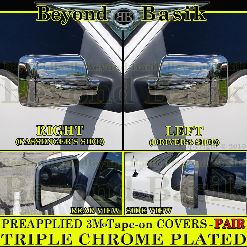 2006 2007 2008 Lincoln Mark LT Chrome Mirror COVERS Overlay for POWER MIRRORS - Image 1 of 4