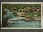 Vintage Postkarte Kraftwerk und Staudamm Kilbourn Wisconsin 1924