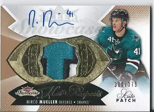 2014-15 Fleer Showcase MIRCO MUELLER #172 Autograph Patch 300/375 Rookie - Picture 1 of 2