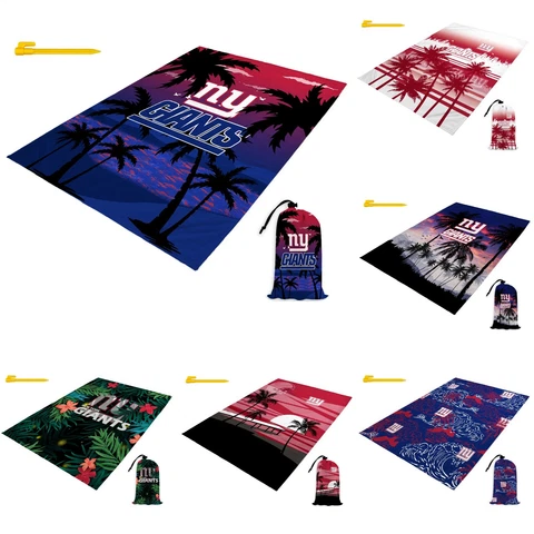 New York Giants Beach Blanket Sandproof Beach Mat Lightweight Quick Drying Mat Cover