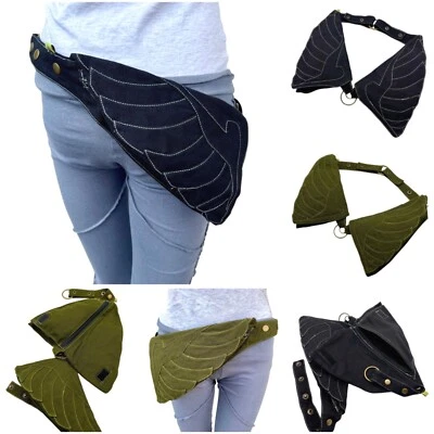 Bauchtasche Gürteltasche Sidebag Hipbag Canvas Baumwolle Flügel Wing Elfen Larp - Bild 1 von 4