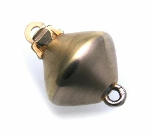 Broche de Perlas Colgante Auténtica Oro 585 9,5mm Bicolor Amarillo Cierre 14kt - Imagen 1 de 1