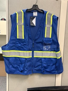Chaleco de seguridad Kishigo visibilidad mejorada para hombre de 6 bolsillos - azul - B102 - 4X-5X - Imagen 1 de 4