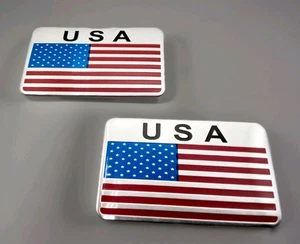 2x USA KFZ Aluminium Metall Aufkleber Auto Sticker United States of America - Bild 1 von 5