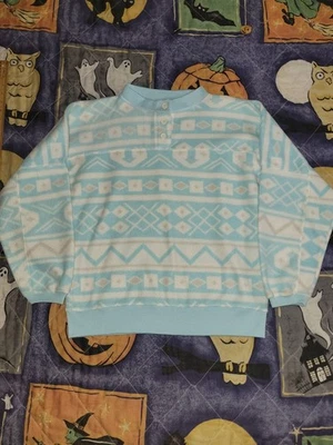 Suéter pequeño tejido vintage años 80 Justin Allen geométrico invierno pastel Foto 1 de 4