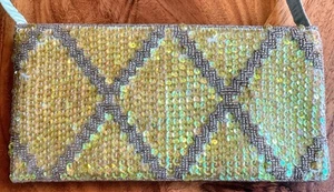 Cartera Isabella Rossellini verde claro con lentejuelas y cremallera - Imagen 1 de 22