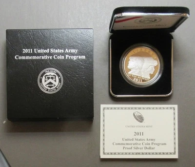 2011 USA Army Commemorative Proof Silver Dollar OGP - Image 1 of 3