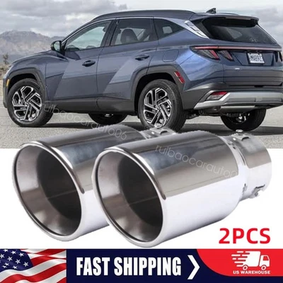 2X Exhaust Pipe Tip Rear Tail Throat Muffler Stainless Steel For Hyundai Tucson Foto 1 de 4