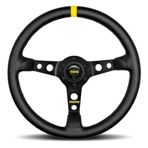 Genuine MOMO MOD 07 Black Leather 350mm Steering Wheel - Picture 1 of 1