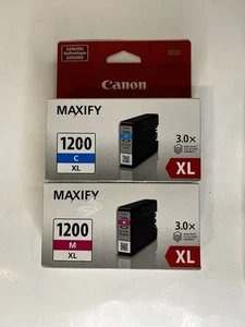 Genuine Canon Maxify PGI-1200XL CYAN/MAGENTA Ink Set of 2 OEM Sealed - Picture 1 of 5