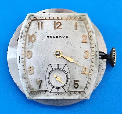 HELBROS 84 7J Watch Movement (BALANCE RUNS WHEN ROTATED)  lot115 - Image 1 of 3