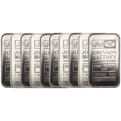 1 oz Johnson Matthey Silver Bar (Varied Design, Condition - Lot of 10) - Image 1 of 3