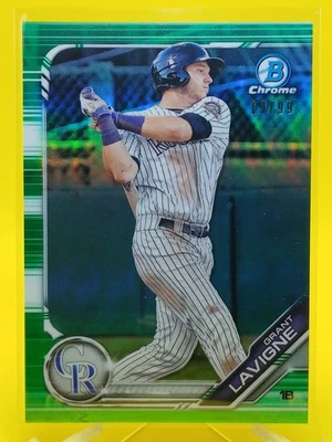 Grant Lavigne 2019 Bowman Chrome Draft BDC-188 Green Refractor SP /99 - Image 1 of 2