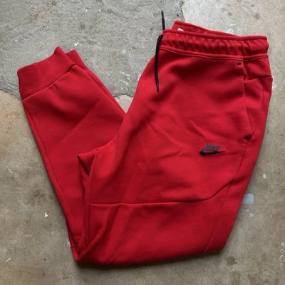 Pantalones deportivos Nike Tech polar con puños cónicos rojos (CU4495-657) para hombre XL Foto 1 de 4