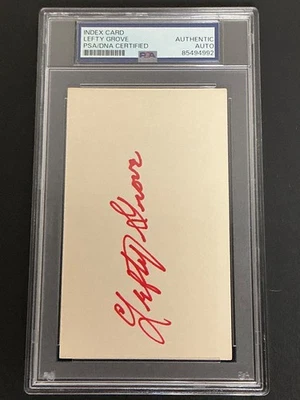 Lefty Grove Signed Auto Index Card Philadelphia Athletics PSA DNA 992 - Image 1 of 3