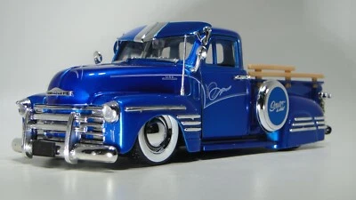 Chevrolet 55Chevy57 Pickup Truck18Custom Built1 24Metal Model Car1957Carousel BL - Image 1 of 4