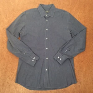 Indochino Shirt MENS Medium Button Up Blue CHAMBRAY DENIM CONTRAST STITCH PREPPY - Picture 1 of 9