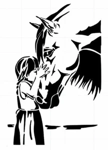 STENCILS CRAFTS TEMPLATES SCRAPBOOKING HORSE WITH GIRL STENCIL - A4 MYLAR - Bild 1 von 1