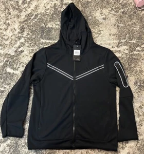 Nike Sportswear Full Zip Black Hoodie Jacket Swoosh w/ Arm Pocket Large NWT New - Picture 1 of 7