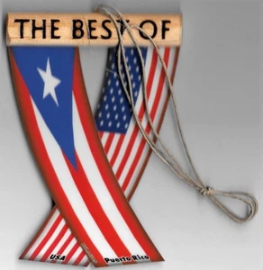 Rear view mirror car flags Puerto Rico and USA unity flagz for inside the car - Picture 1 of 8