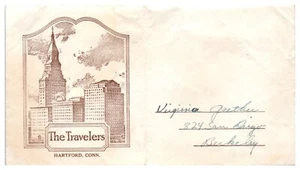 1920er Travelers Co. Urlaubsversicherung + Tarife Werbedeckung Hartford, CT - Bild 1 von 2